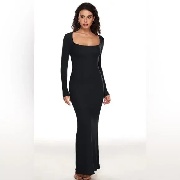 Inlyric Red Long Sleeve Ribbed Dress Loungewear Sz XS - Picture 3 of 8